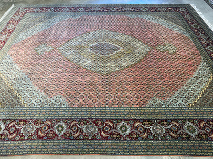 Hand-Knotted Persian Tabriz Mahi Rug - 9’10”x12’3”