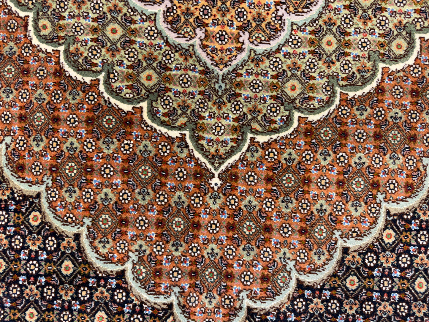 Hand-Knotted Persian Tabriz Mahi Rug - 9’11”x13’6”