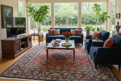 10’1”x12’4” Antique Hand-Knotted Persian Ghazvin Area Rug