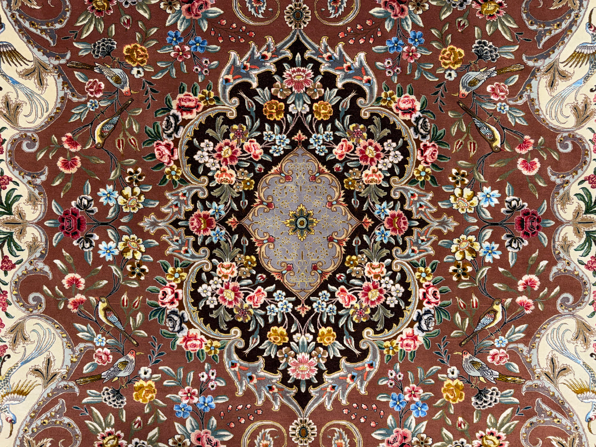 Hand-Knotted 80 Raj Persian Tabriz Rug - 6'9"x9'10"