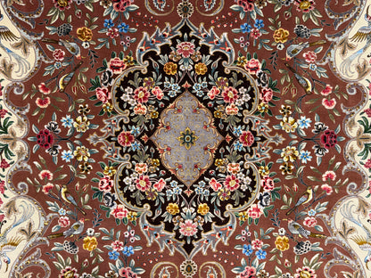 Hand-Knotted 80 Raj Persian Tabriz Rug - 6'9"x9'10"
