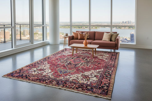 Hand-Knotted Persian Heriz Rug - 8’3”x10’6”