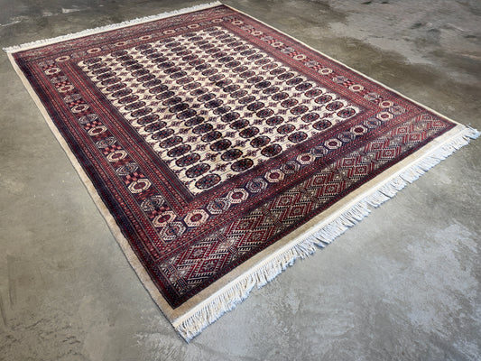 8’2”x10’2” Hand-Knotted Wool Bokhara Area Rug
