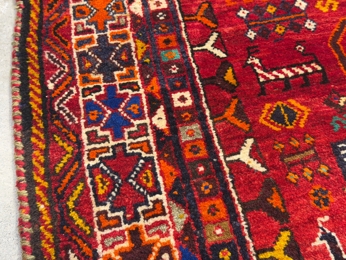 Hand-Knotted Persian Qashqai Gabbeh Rug - 4’6”x6’5”