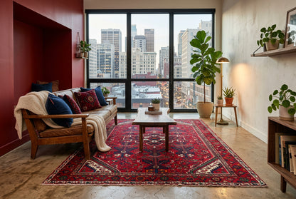 Hand-Knotted Persian Nahavand Rug - 5’1”x8’11”