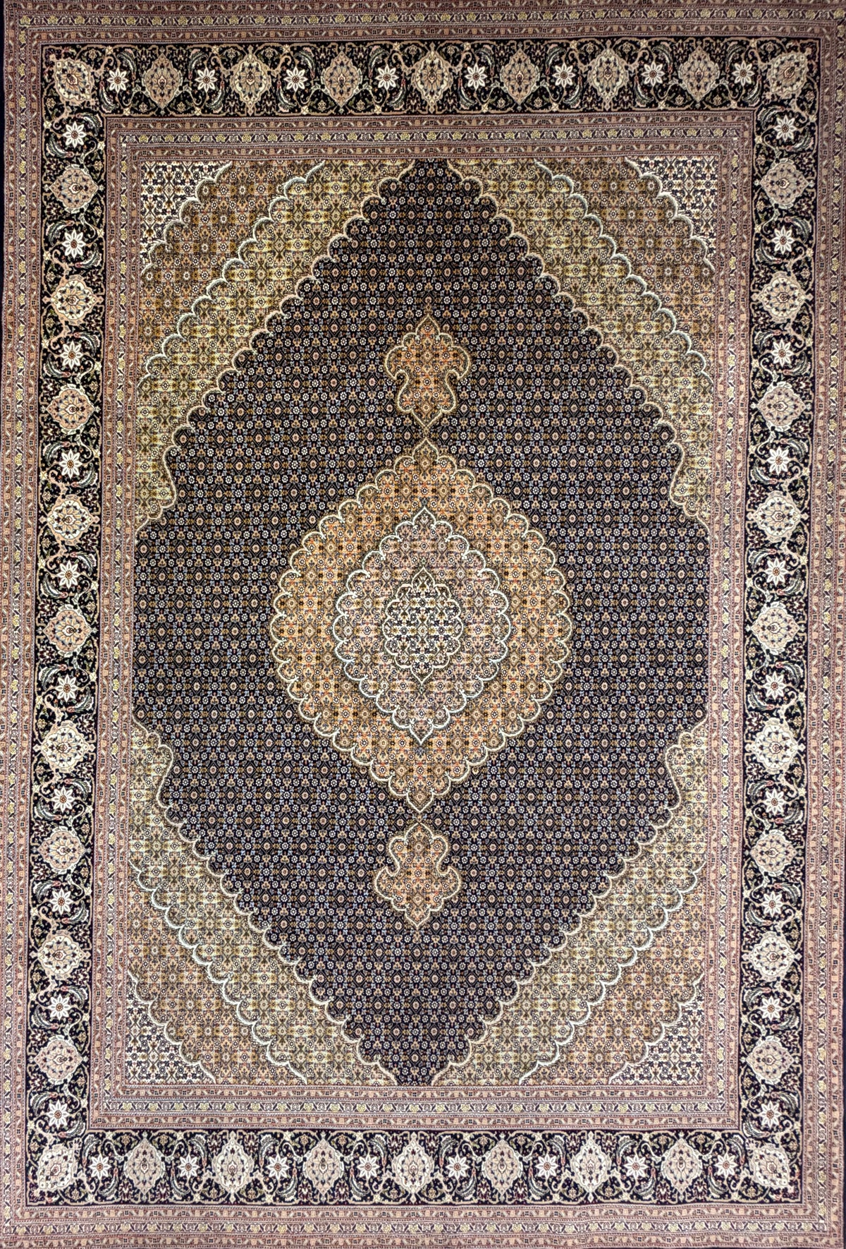 Hand-Knotted Persian Tabriz Mahi Rug - 6'6"x9'9"