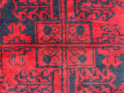 10’x14’ Hand-Knotted Wool Afghan Khalmohammadi Rug 10x14 Red All-Over Handmade Carpet