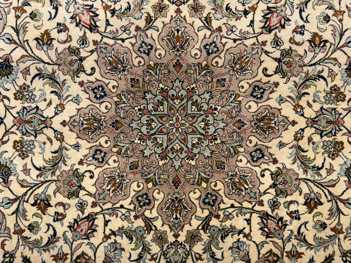 Luxurious Hand-Knotted 100% Silk Persian Qum Rug - 3'3"x5'