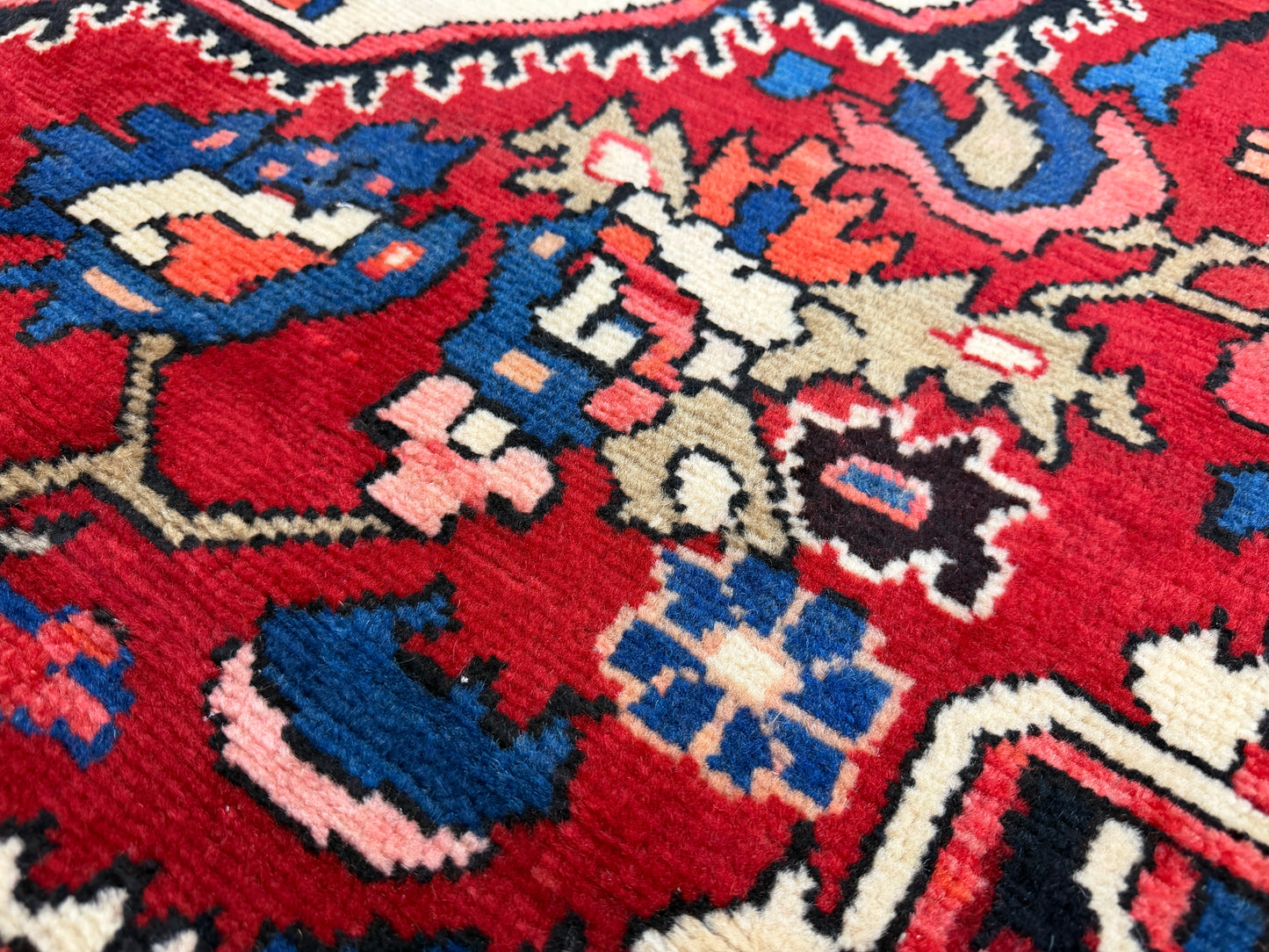 10’1”x12’3” Vintage Hand-Knotted Wool Bakhtiari Persian Rug 10x12 Red Handmade Carpet