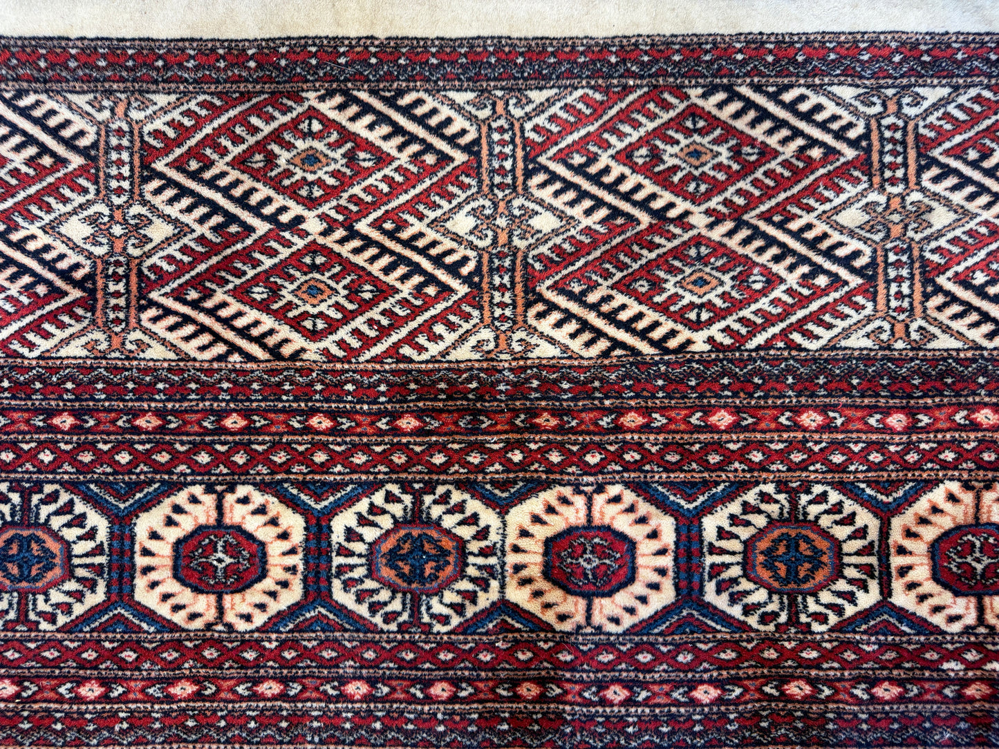8’2”x10’2” Hand-Knotted Wool Bokhara Area Rug