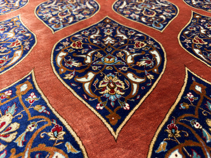 11’3”x16’5” Hand-Knotted 100% Silk Persian Qum Rug - Signed