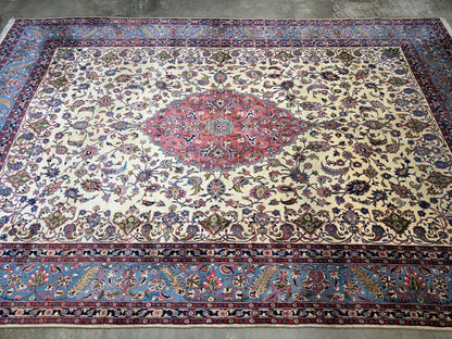 9’6”x14’6” Hand-Knotted Persian Kashan Area Rug