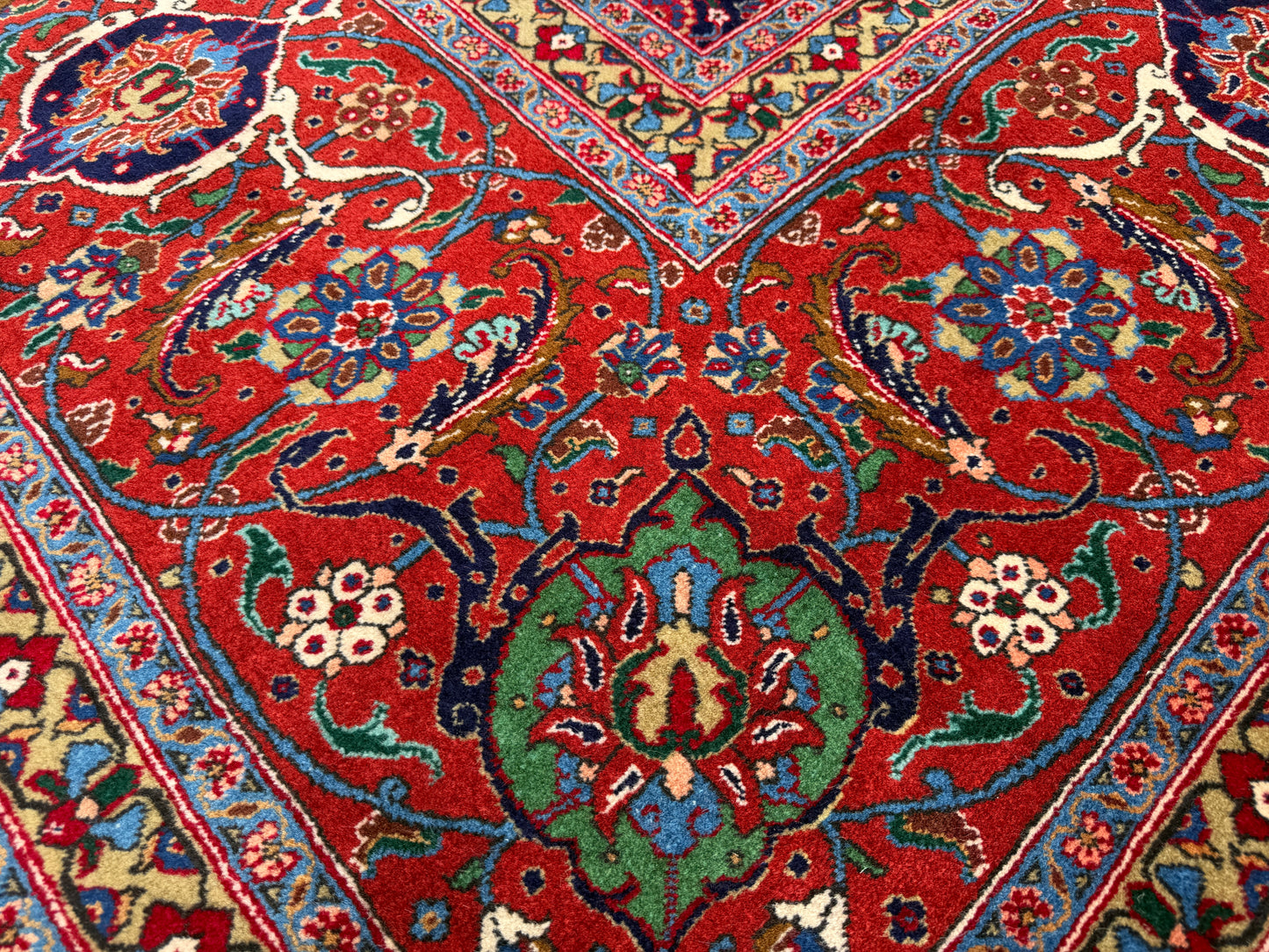 Hand-Knotted Persian Herati Rug - Signed Torabpour - 13’x15’9”