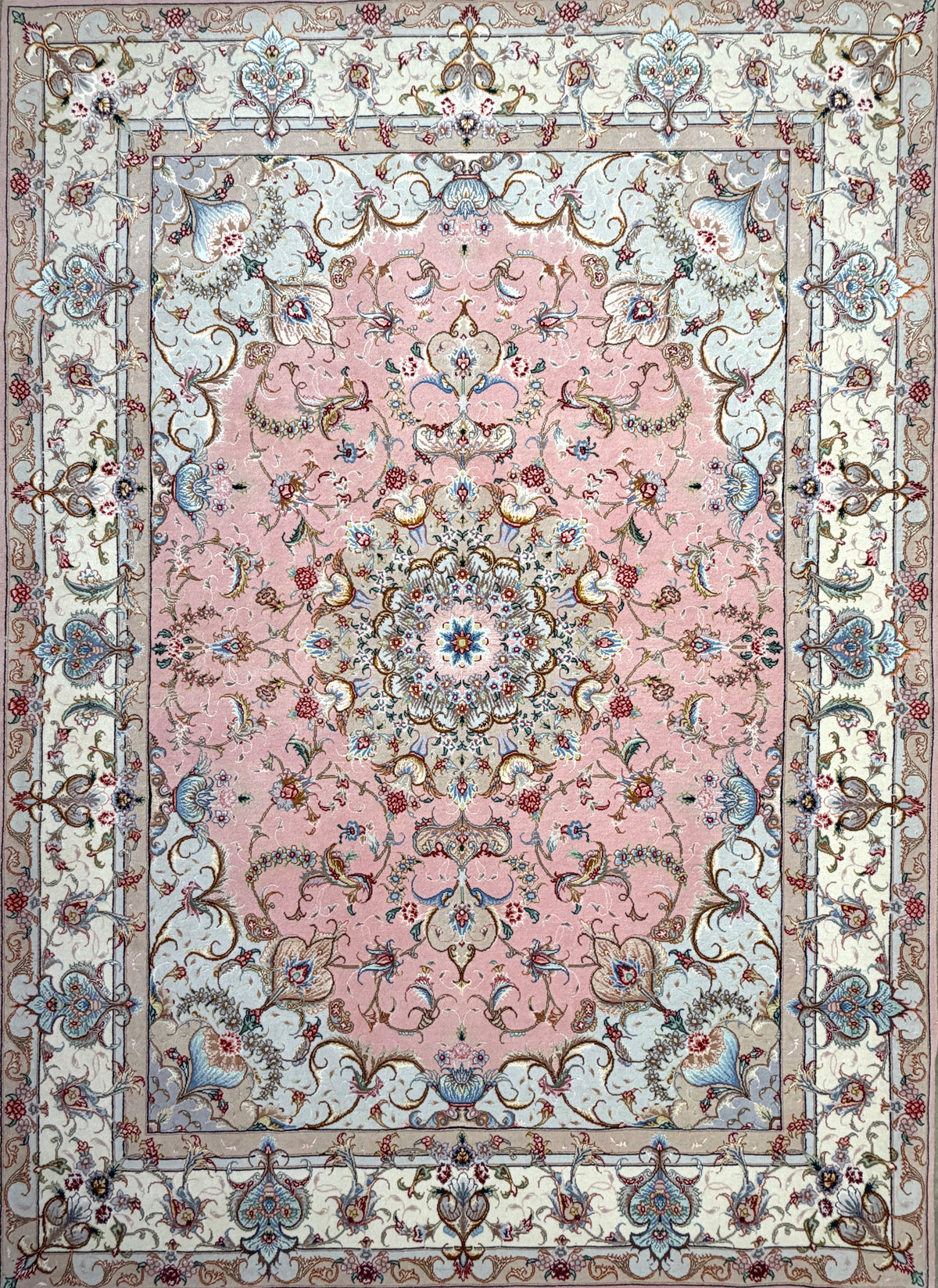 Hand-Knotted Persian Tabriz 70 Raj Rug - 5'x7'2"