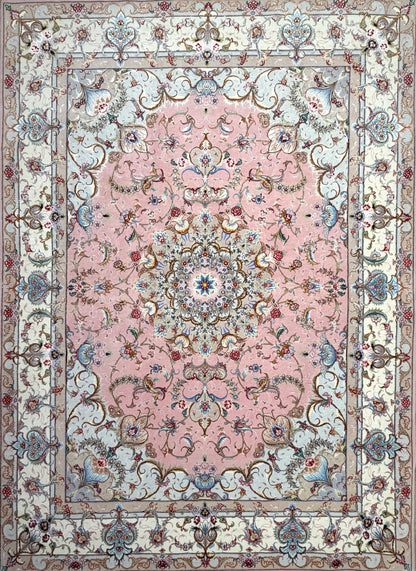 Hand-Knotted Persian Tabriz 70 Raj Rug - 5'x7'2"