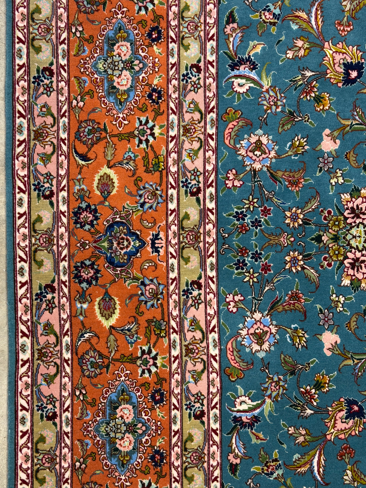 Hand-Knotted 80 Raj Persian Tabriz Rug - Signed Aghazadeh - 5'9"x9'5"