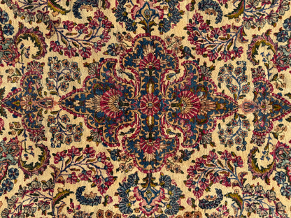 9’10”x17’6” Antique Hand-Knotted Lavar Kerman Persian Area Rug