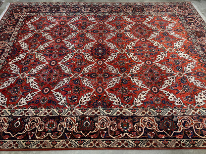 10’5”x14’ Hand-Knotted Persian Bakhtiari Saman Area Rug