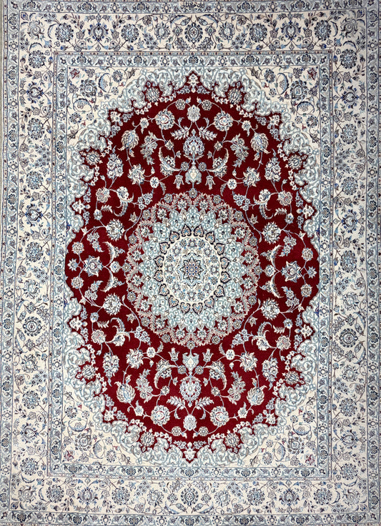 Hand-Knotted 6 La Persian Nain Rug - Signed Habibian - 5'3"x7'3"