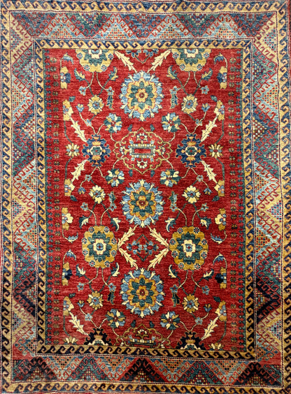 Hand-Knotted IndoMahal Rug - 5’5”x7’3”