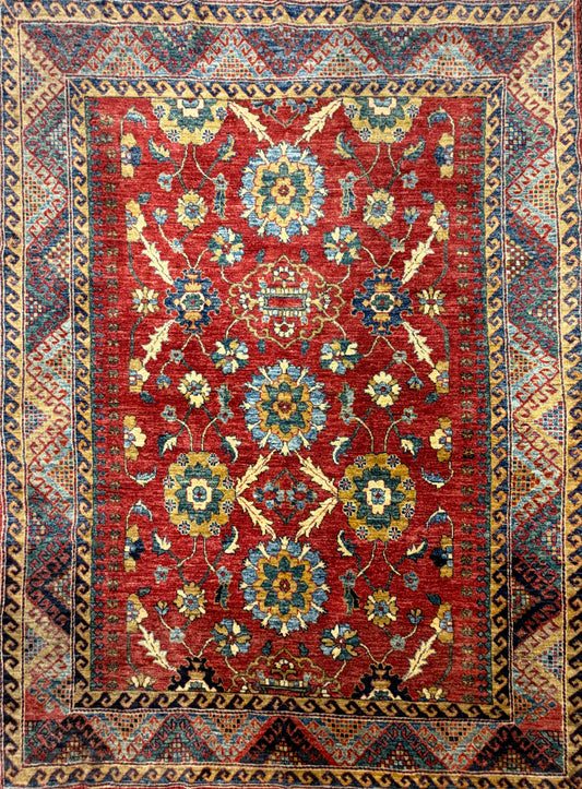 Hand-Knotted IndoMahal Rug - 5’5”x7’3”
