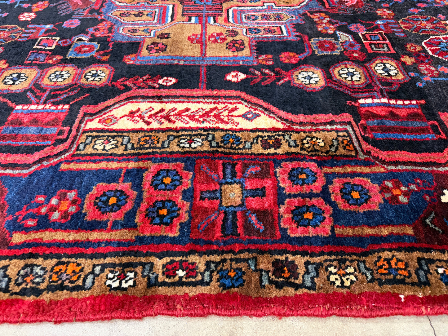 5'3"x 8'1" Vintage Hand-Knotted Wool Nahavand Persian Rug 5x8 Handmade Carpet