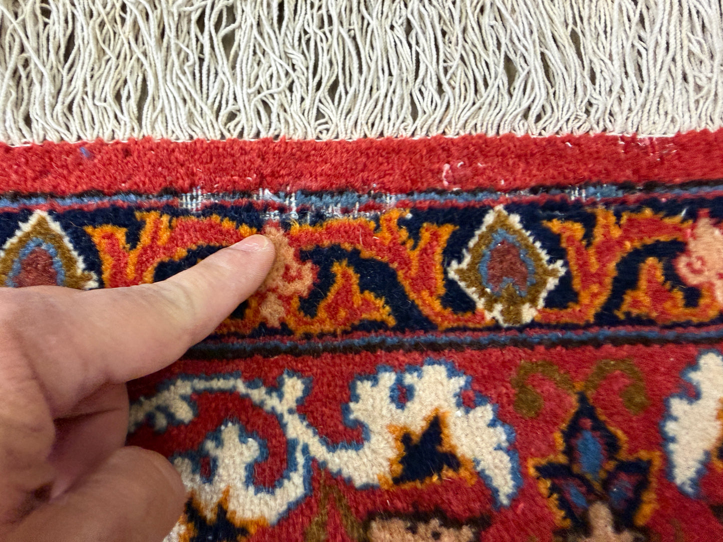 10’2”x14’2” Very Fine Vintage Hand-Knotted Wool Isfahan Persian Rug 10x14 Red All-Over Handmade Carpet