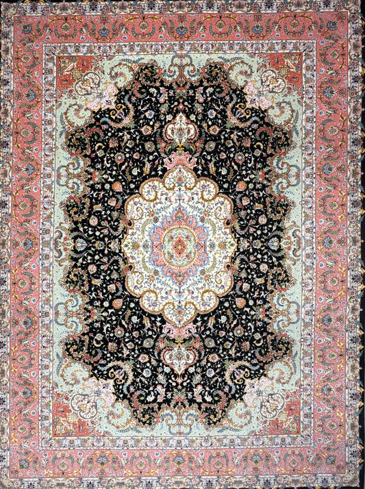 Hand-Knotted 60 Raj Persian Tabriz Rug - Signed Faizi - 10’x13’7”