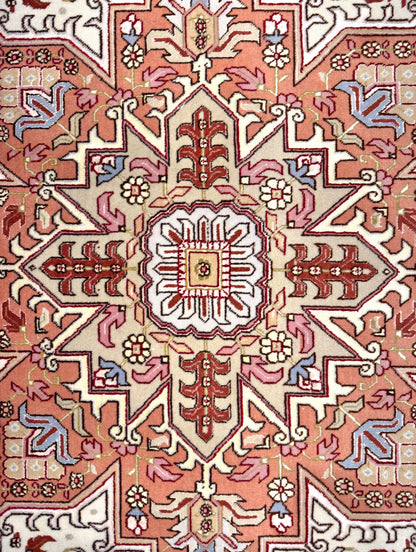 Hand-Knotted 60 Raj Persian Tabriz Heriz Rug - 6'7"x9'10"