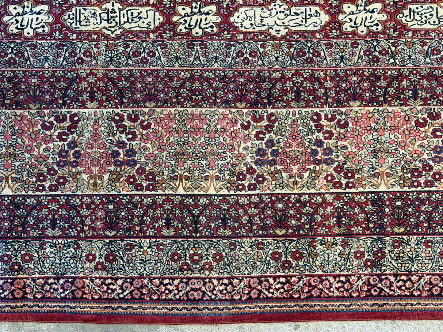 12’11”x21’7” Very Fine Collector Antique Hand-Knotted Signed Persian Kerman Area Rug