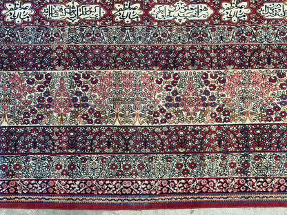 12’11”x21’7” Very Fine Collector Antique Hand-Knotted Signed Persian Kerman Area Rug