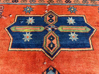 8’10”x11’ Hand-Knotted Wool Kazak Area Rug