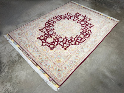 Hand-Knotted 60 Raj Persian Tabriz Rug - 5'x7'1"