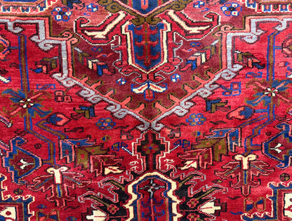 Hand-Knotted Persian Heriz Rug - 9’3”x11’9”