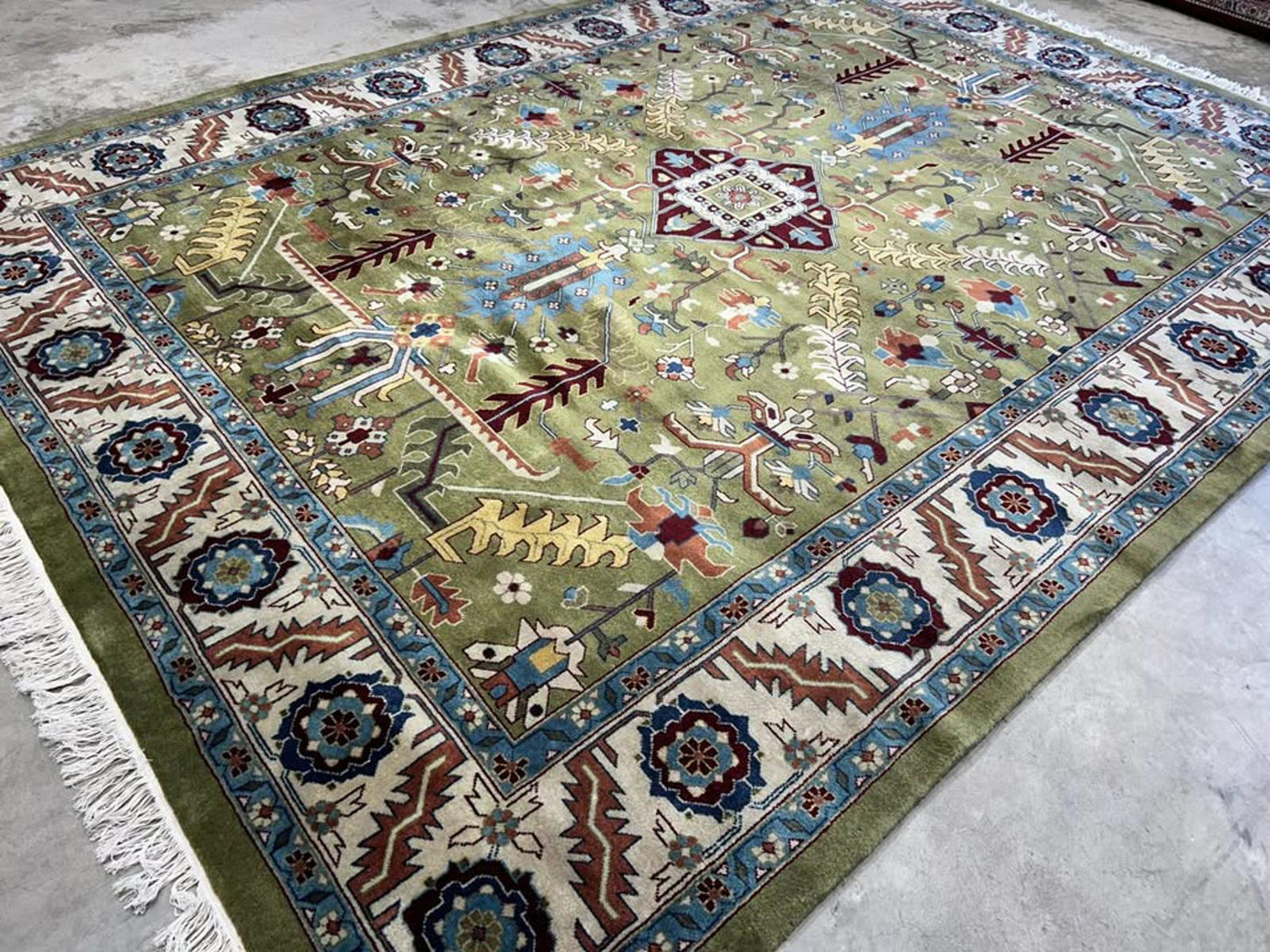 8'10"x11'10" Handmade 100% Wool IndoHeriz Rug