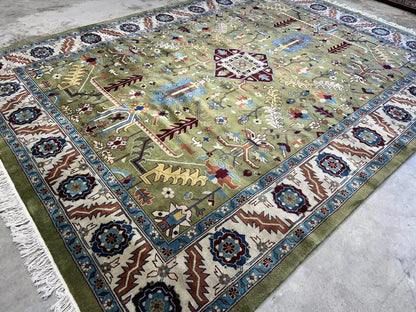 8'10"x11'10" Handmade 100% Wool IndoHeriz Rug