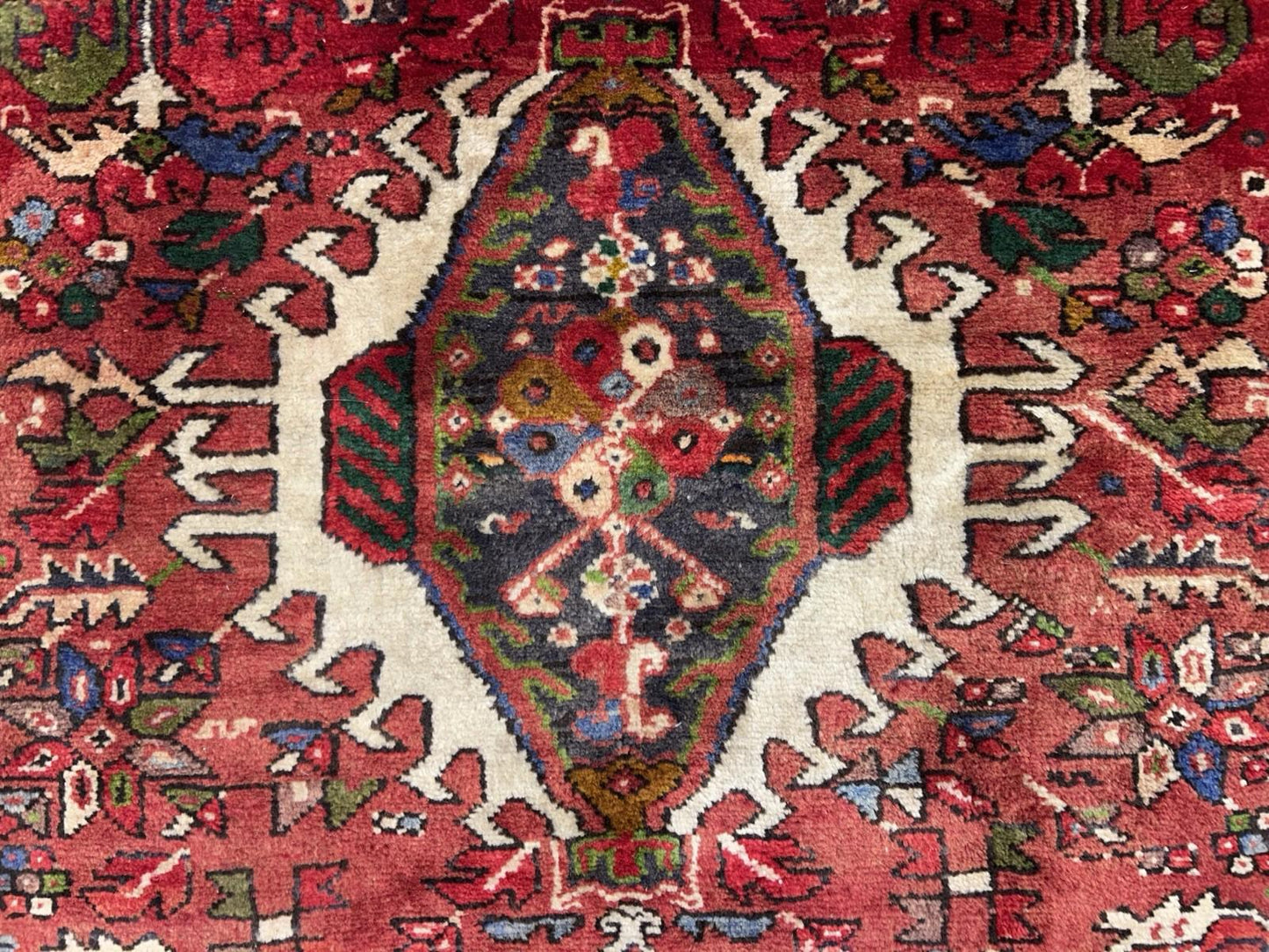 5’x12’10” Antique Hand-knotted Wool Herize Runner Rug - Handmade Red 5x13