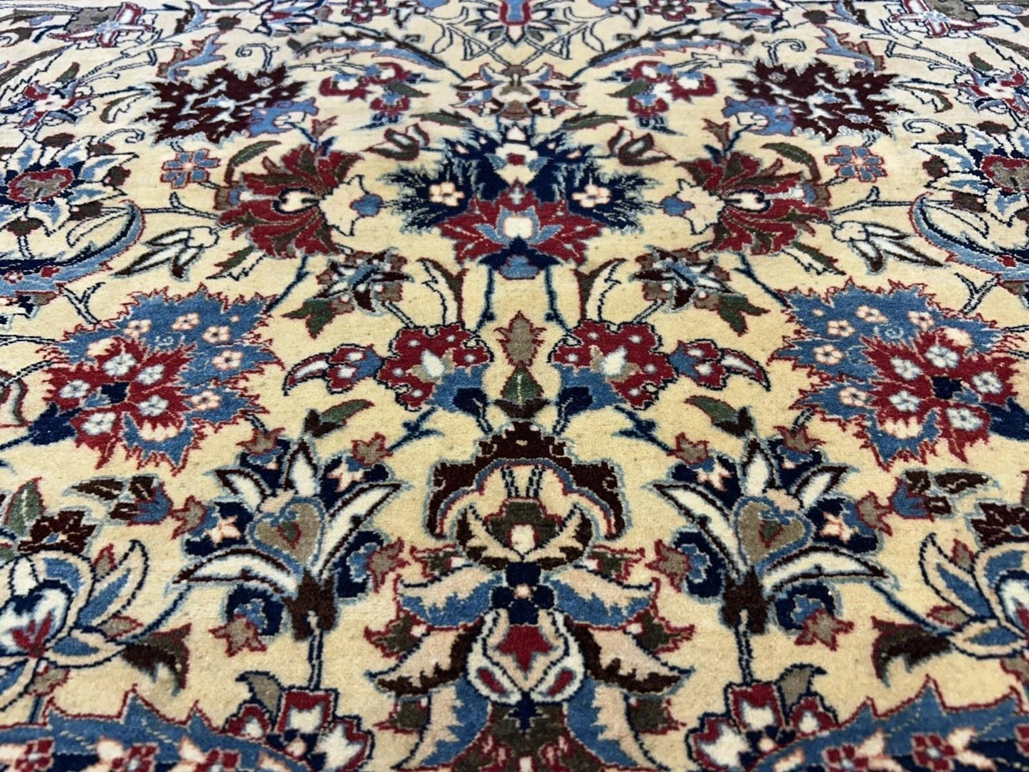 4’11”x7’6” Hand-Knotted Fine Antique Wool Nain Area Rug - All-over Carpet