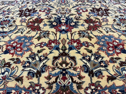 4’11”x7’6” Hand-Knotted Fine Antique Wool Nain Area Rug - All-over Carpet