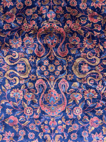 9x14 Very Fine Hand-knotted Antique Wool Manchester Kashane Signed Rug Handmade