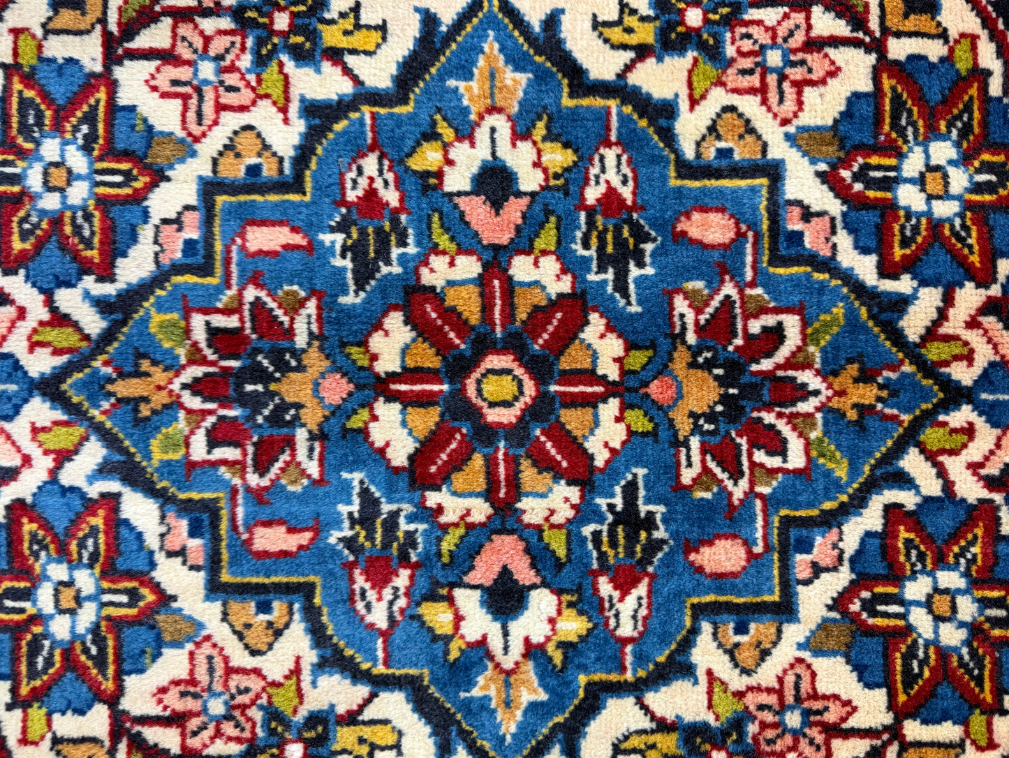 11’4”x16’2” Hand-Knotted Very Fine Kork Wool Persian Kashan Signed Area Rug Handmade