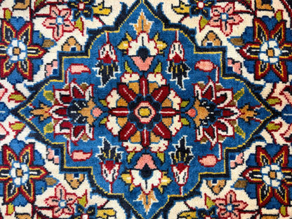 11’4”x16’2” Hand-Knotted Very Fine Kork Wool Persian Kashan Signed Area Rug Handmade