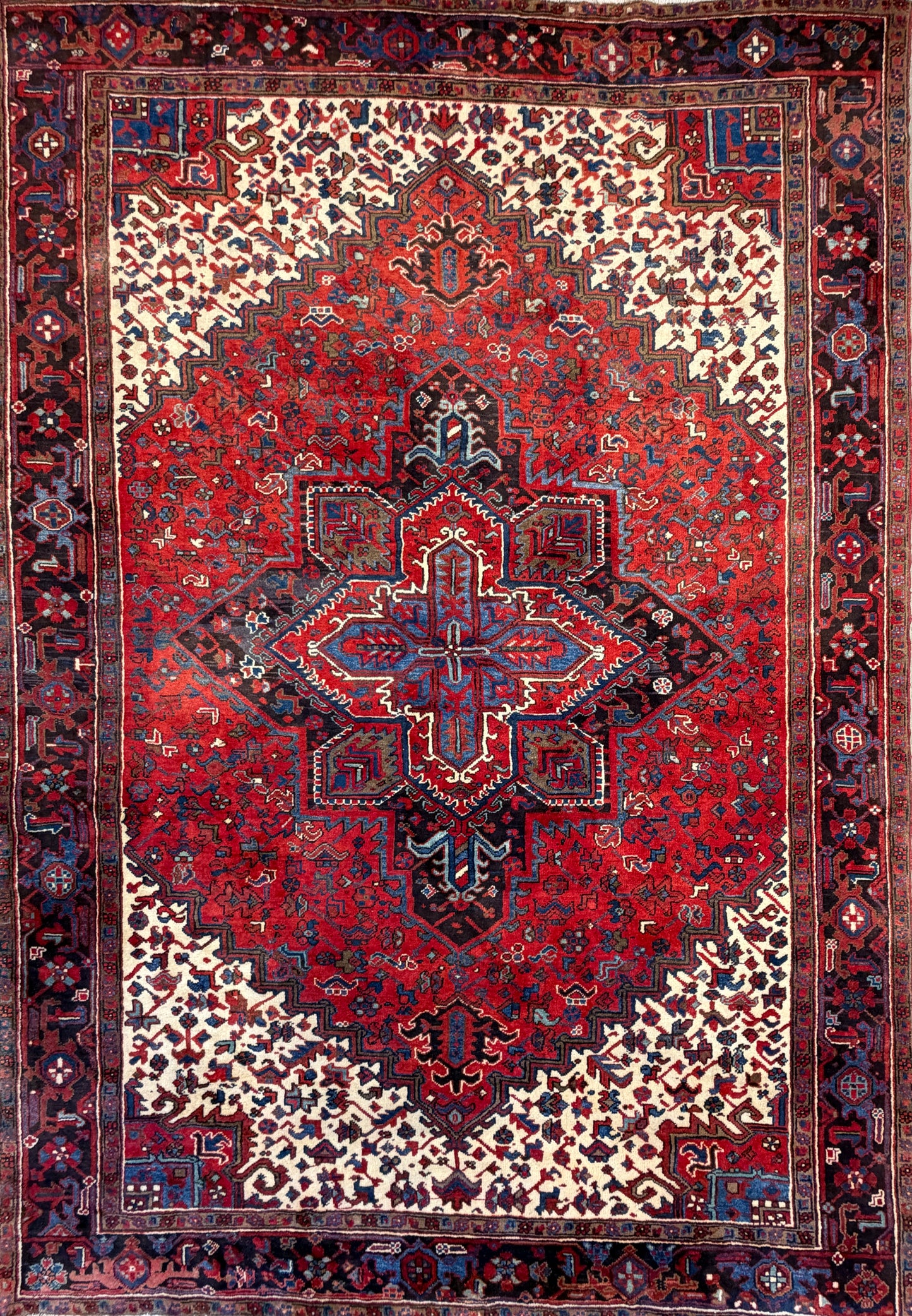 Hand-Knotted Persian Heriz Rug - 7’3”x10’3”