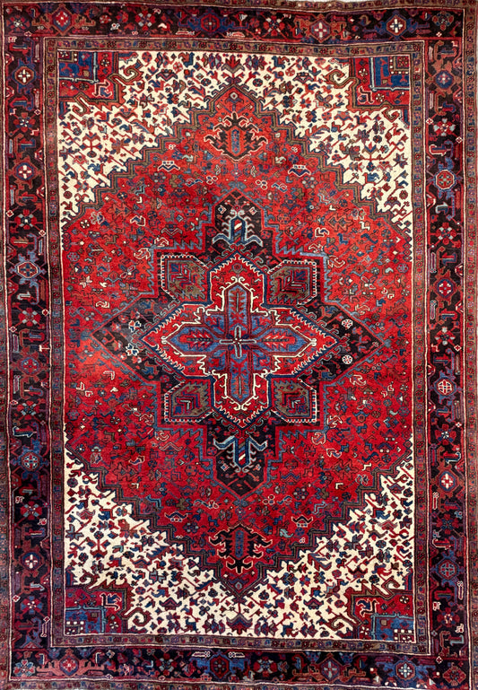 Hand-Knotted Persian Heriz Rug - 7’3”x10’3”