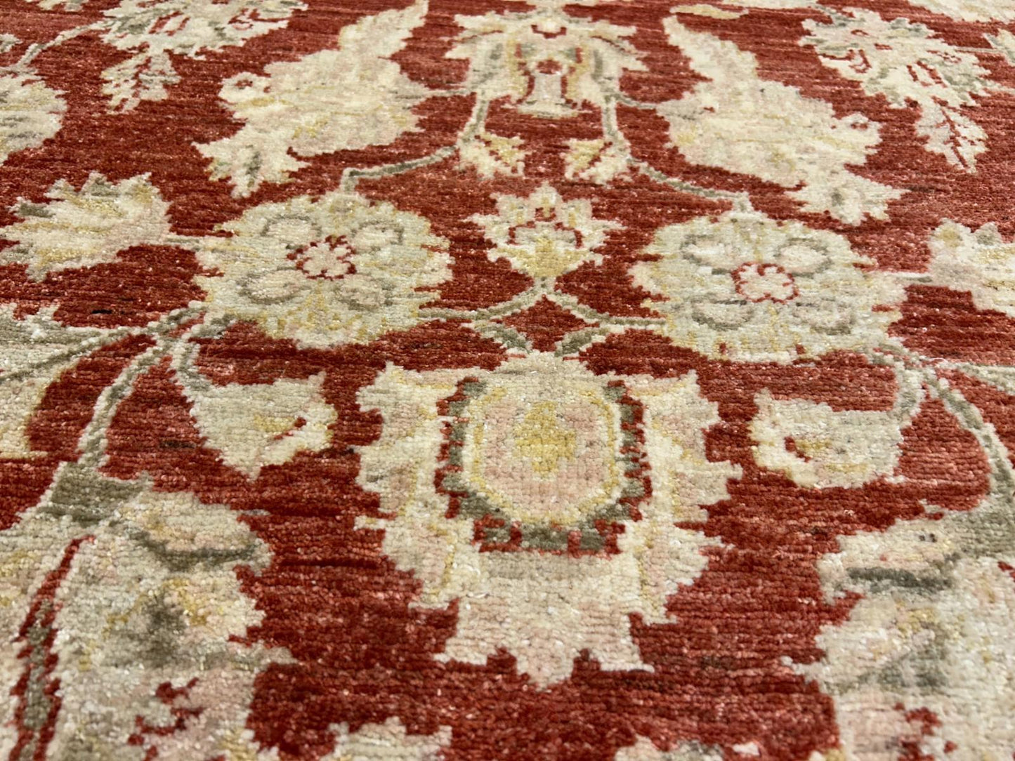 4'x5'9" Hand-knotted Wool All-Over Area Rug - Handmade Carpet Red 4x6