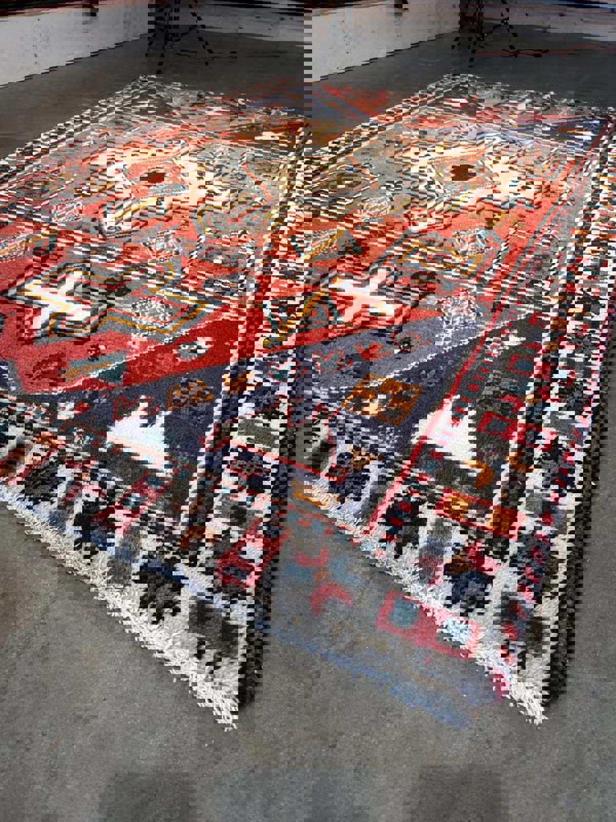 4'6"x6'9" Handmade 100% Wool Persian Hamadan Rug
