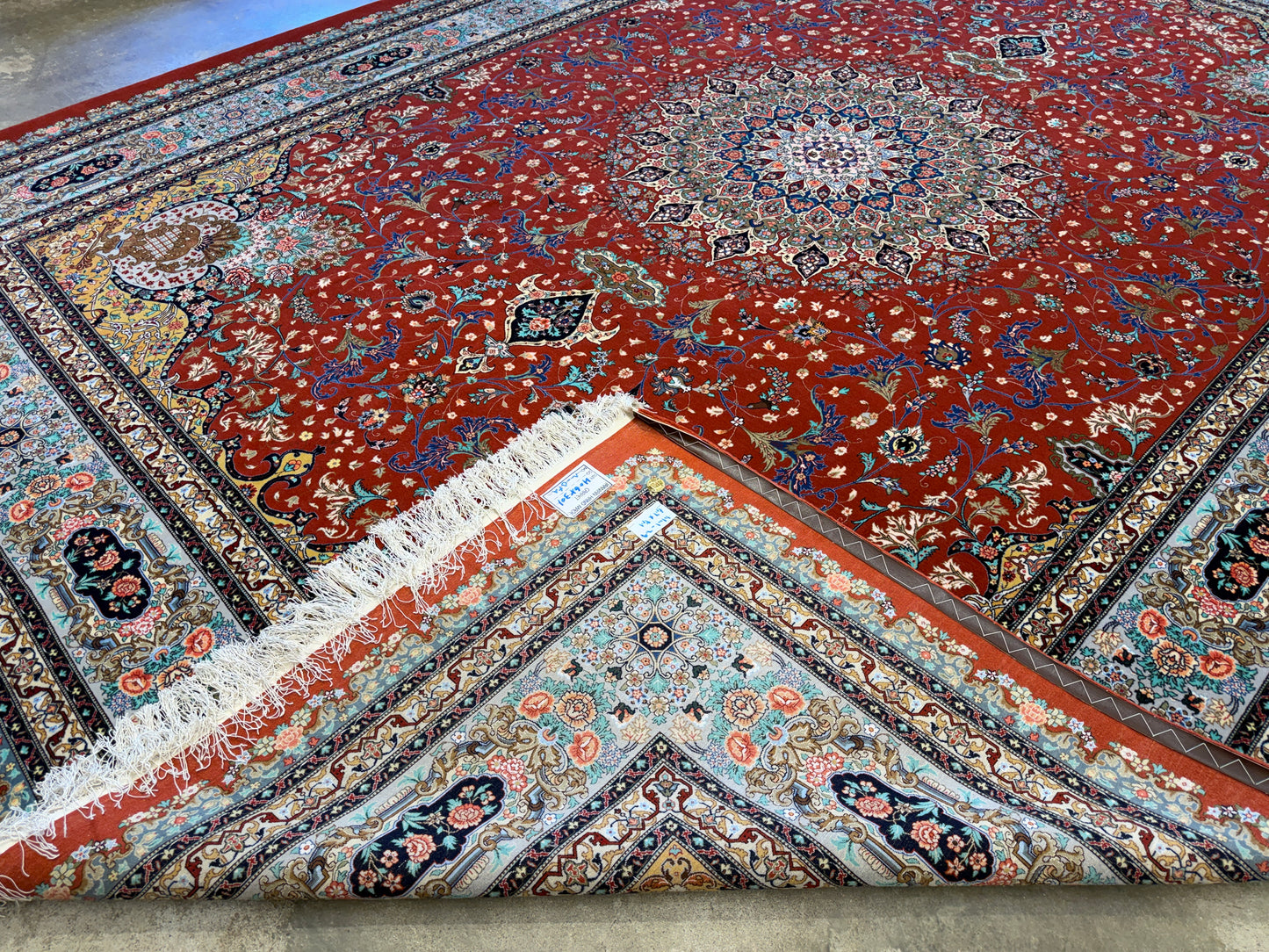 9’8”x13’3” Very Fine Hand-Knotted Persian Tabriz 80 Raj Signed Emad Fakher Area Rug
