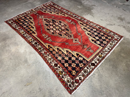 Hand-Knotted Persian Qashqai Rug - 4’x6’