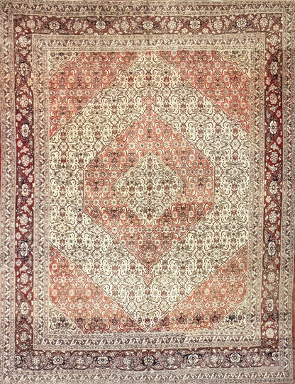 10x13-hand-knotted-antique-Persian-Tabriz-rug-bronze