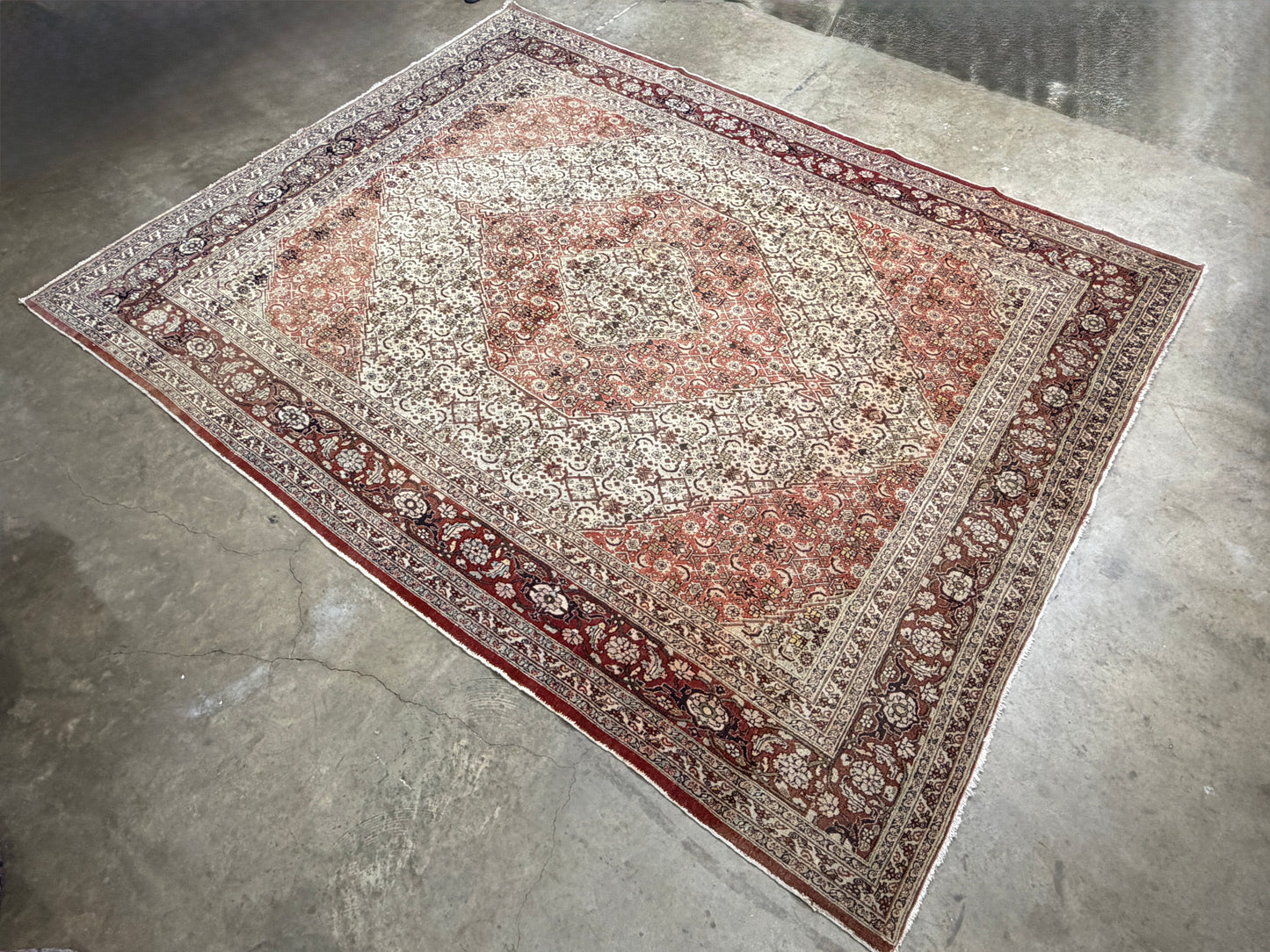 10x13-hand-knotted-antique-Persian-Tabriz-rug-bronze